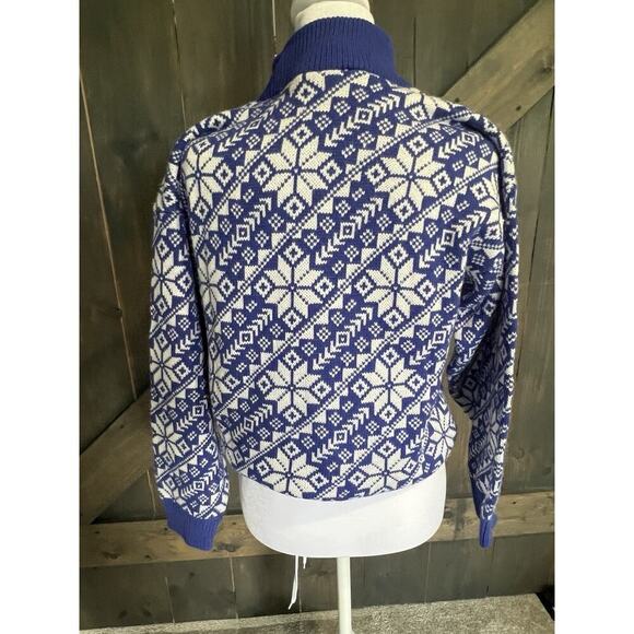 VTG Sweater Womens Large Village Green USA Snowflakes Winter Grandma Fair Isle - Picture 6 of 11